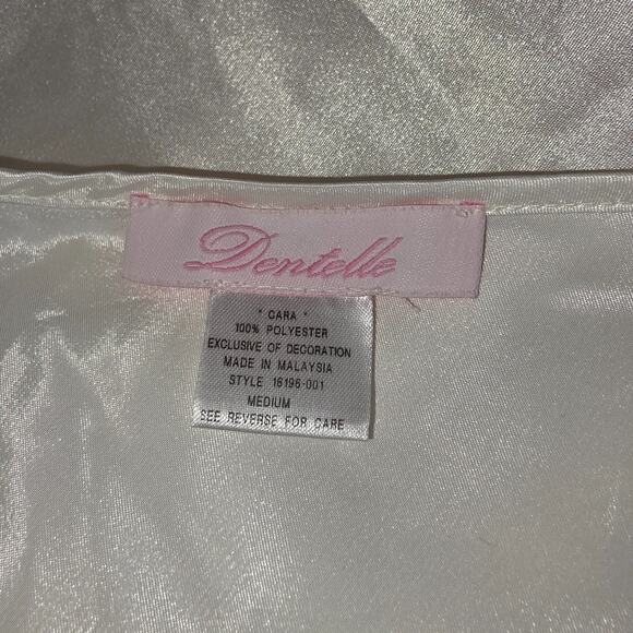 Vintage Dentelle White Nightgown Satin Size M Bridal Beaded Honeymoon Lingerie - Picture 8 of 8